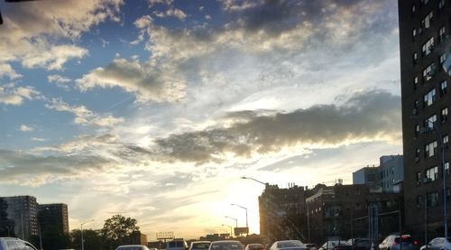 Cityscape against sky during sunset