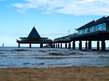 View of pier on sea