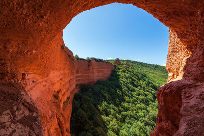 Scenic view of rock formations against sky