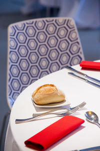 Close-up of breakfast on table