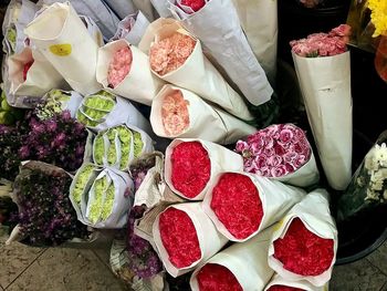 Full frame of food for sale at market stall