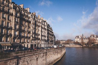 River by city against sky