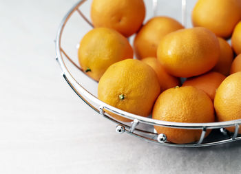 High angle view of fruits in bowl