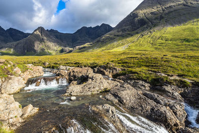 Scenic view of mountains against sky