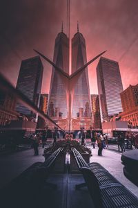 View of skyscrapers in city against sky