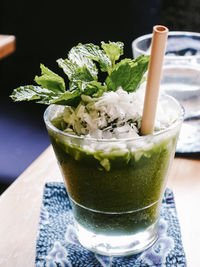 Close-up of drink on table