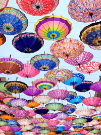 Low angle view of colorful lights
