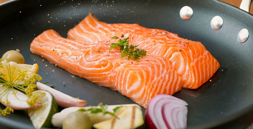 Close-up of sushi in plate