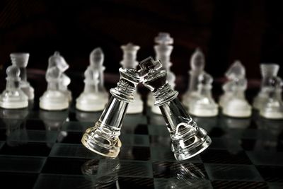 Close-up of chess pieces