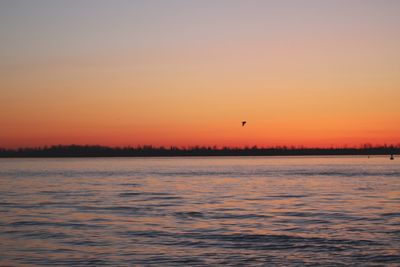 View of sea against sky during sunset