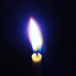 Close-up of illuminated candle