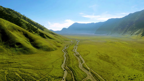 Scenic view of mountain against sky