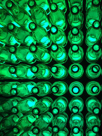 Full frame shot of beer bottles