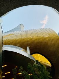 Low angle view of modern building against sky