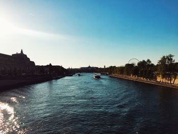 View of river against blue sky