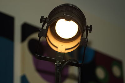 Close-up of illuminated lamp