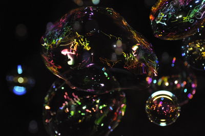 Close-up of bubbles at nigh