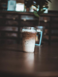 Close-up of coffee on table