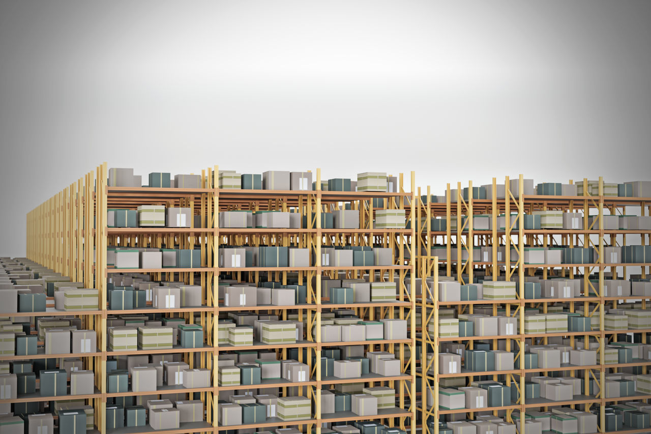 STACK OF APARTMENT BUILDING AGAINST SKY