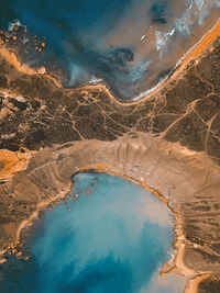 Aerial view of golden bay beaches in malta