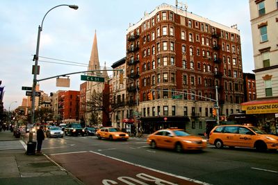 Cars on city street