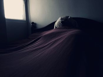 Man relaxing on bed at home