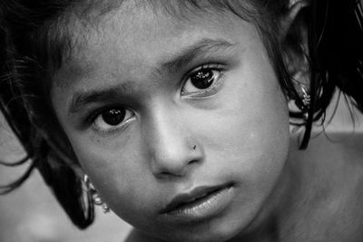 Close-up portrait of cute girl