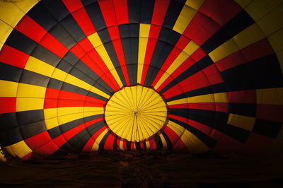 Hot air balloons flying at night