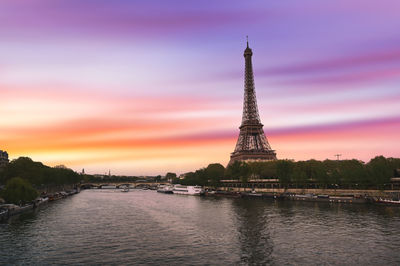 View of tower at sunset