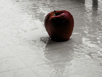 Close-up of apple on table