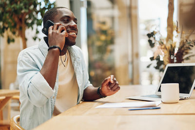 Business colleagues working at desk in office