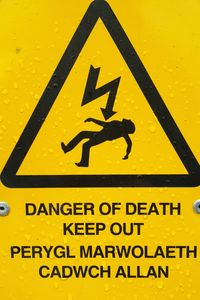 Close-up of information sign