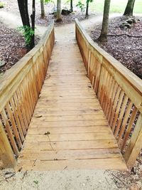 High angle view of footpath amidst trees