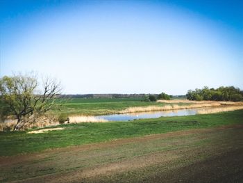 Scenic view of landscape against clear sky