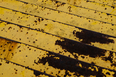 Full frame shot of yellow rusty metal