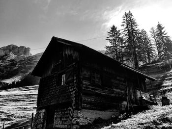 View of abandoned building in winter