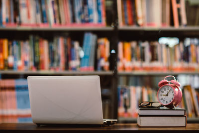 Open book on table at home