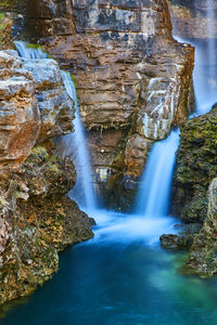 Scenic view of waterfall