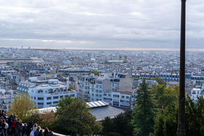 High angle view of townscape against sky