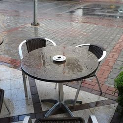 Empty benches in the dark