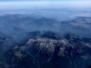 Aerial view of dramatic landscape