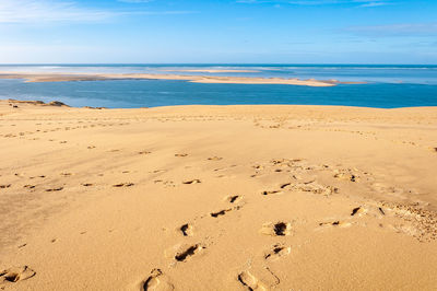 Scenic view of beach against sky