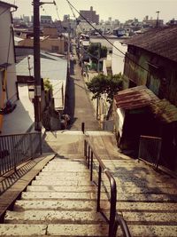 Narrow alley along buildings