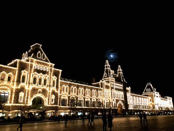 Illuminated monument at night