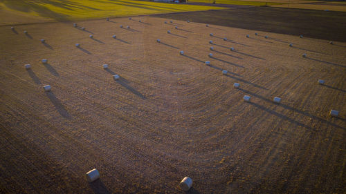 High angle view of field