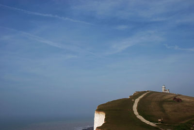 The belle tout lighthouse at beachy head in sussex