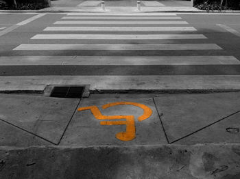 Zebra crossing on street