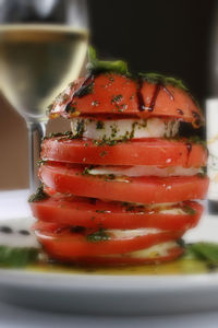 Close-up of tomatoes in plate