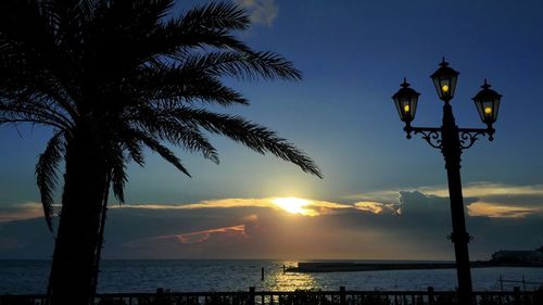 Scenic view of sea at sunset