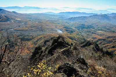 High angle view of landscape against sky